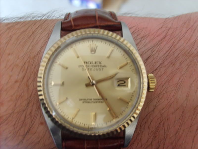 two tone datejust leather strap