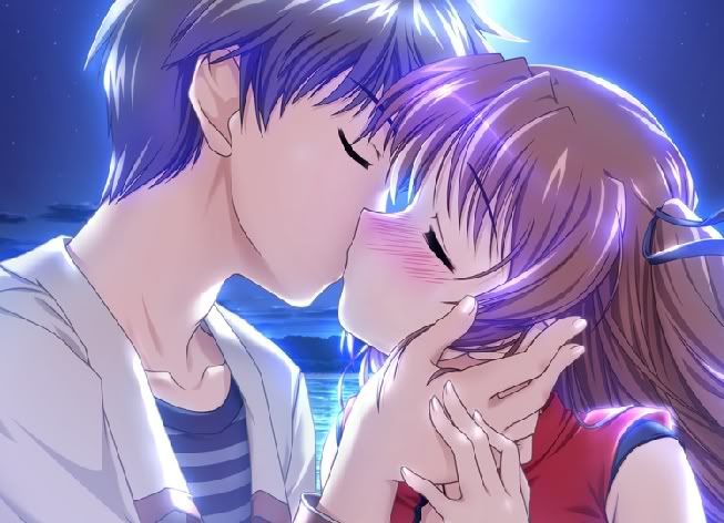 Anime Couple Kissing By Water Image - Anime Couple Kissing By Water ...