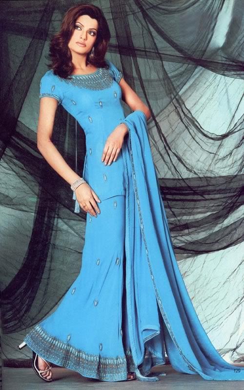 Blue Pakistani Bridal Lengha Design