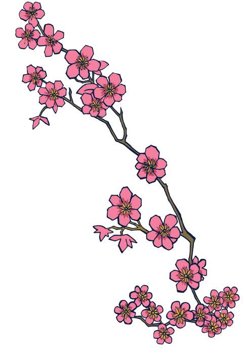 Cherry blossom tattoo design