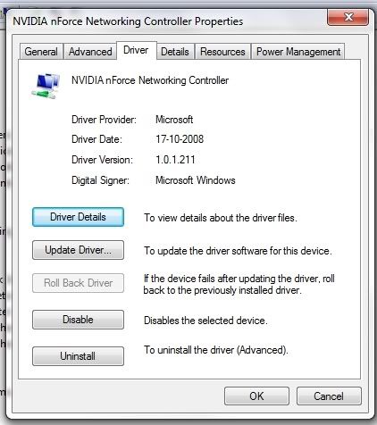 драйвер nvidia nforce networking controller windows 7