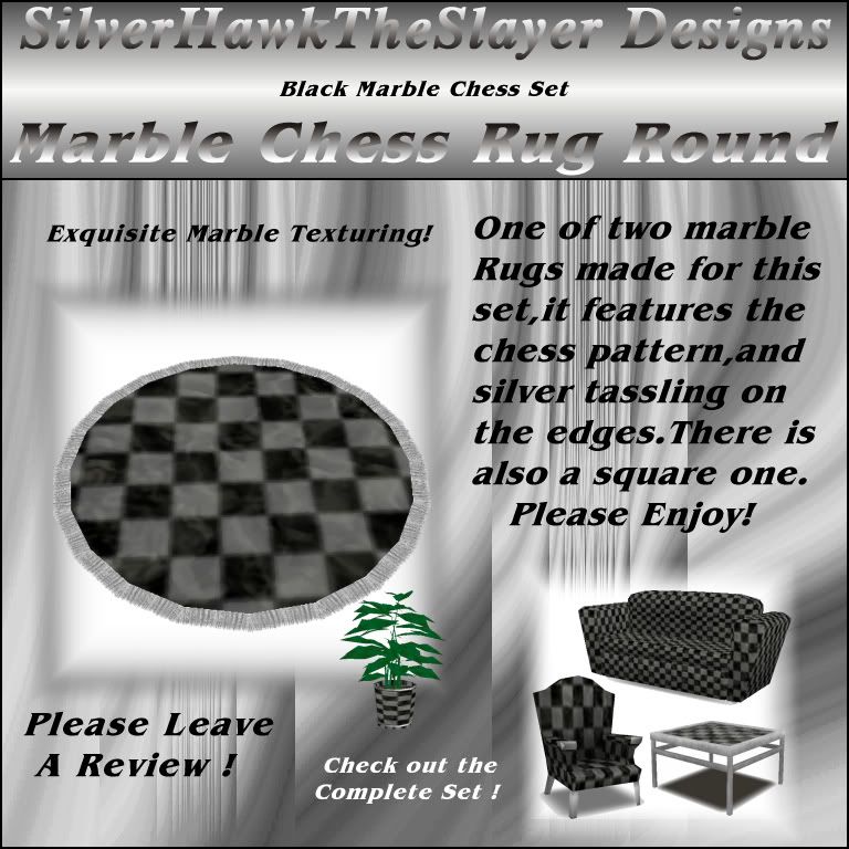 Chess Round Rug