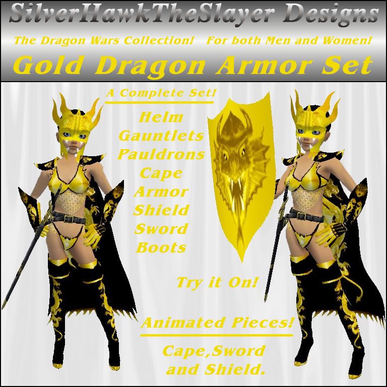 female gold armor