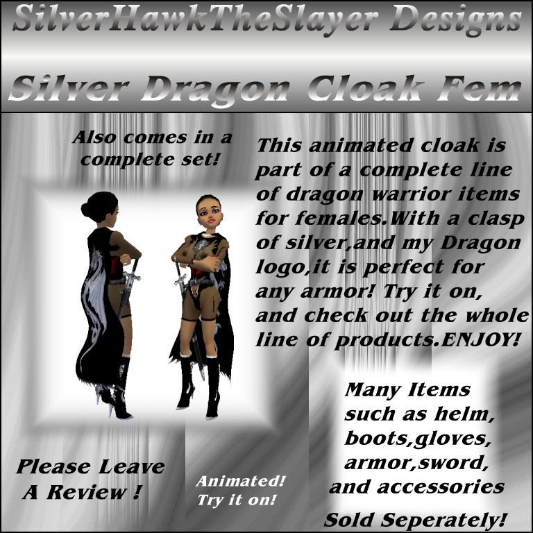Silver Dragon Cloak Fem