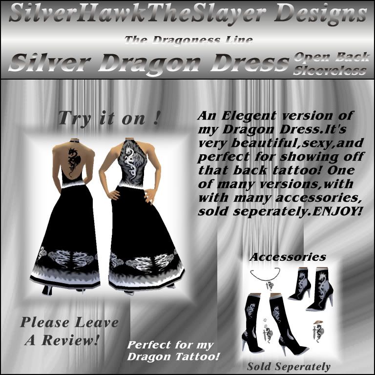 Silver Dragon Dress OB WS