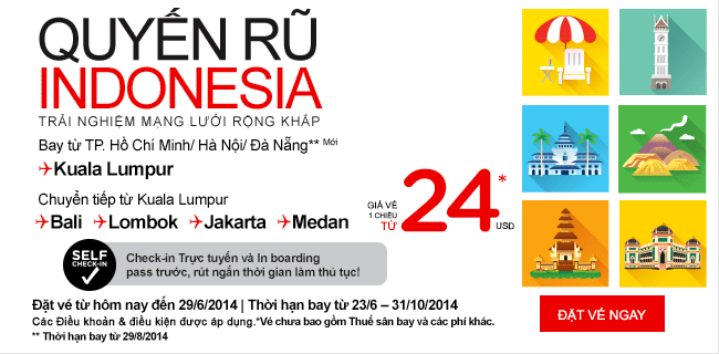 Vé máy bay đi Kuala Lumpur giá rẻ 24 USD