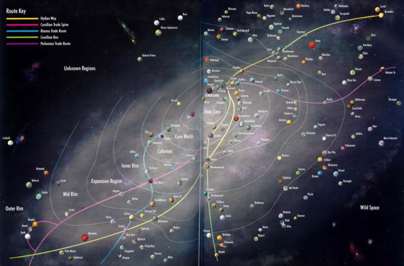 Star Wars Galaxy Map Poster. Star Wars Map Of The Galaxy.