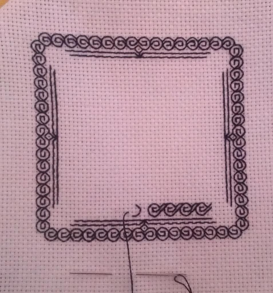 blackwork embroidery square