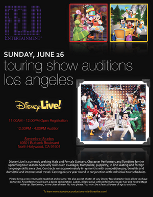 Disney Live Touring Show Casting Call