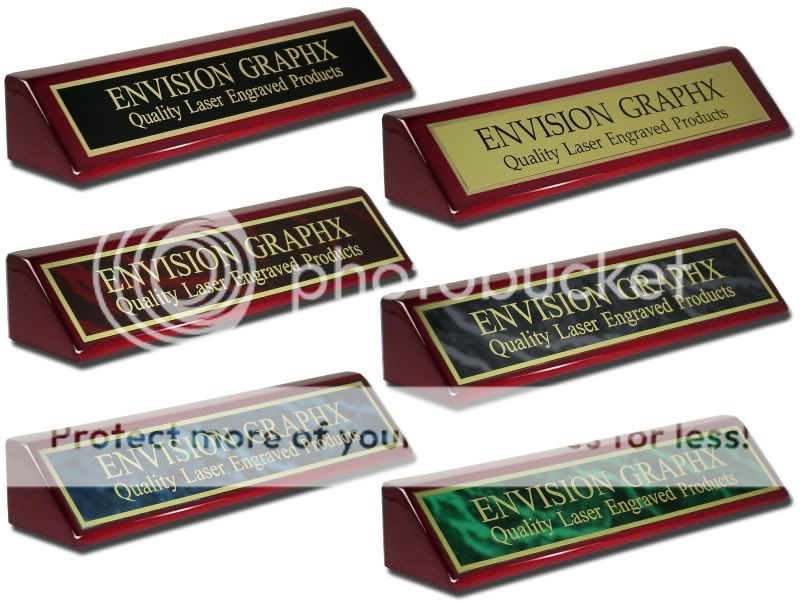 PERSONALIZED CUSTOM BRASS DESK NAME PLATE RED GIFT L  