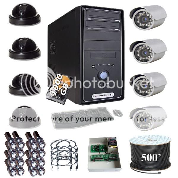 16 CH PC DVR Security System 8 Camera Surveillance CCTV