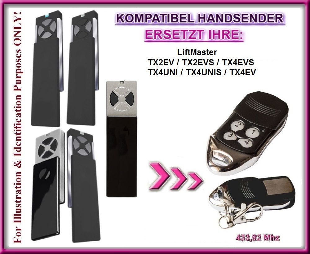 Liftmaster Chamberlain Mtorlift 4335E 4333E 4330E Handsender Kompatibel 4334E